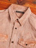 Old Japanese Twill Work Shirt in Pigment-Dyed Brick
