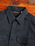 Old Japanese Twill Work Shirt in Ink Black