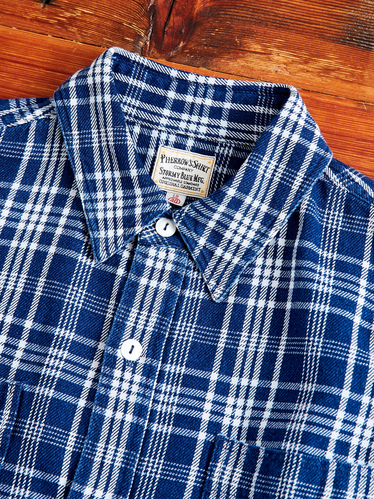 730WS Heavy Washed Flannel Shirt in Indigo Check – Blue Owl Workshop