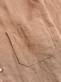 Wonder Linen Short-Sleeve Shirt in Brown