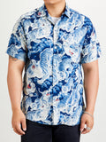 Ice Tiger Hawaiian Shirt in Indigo