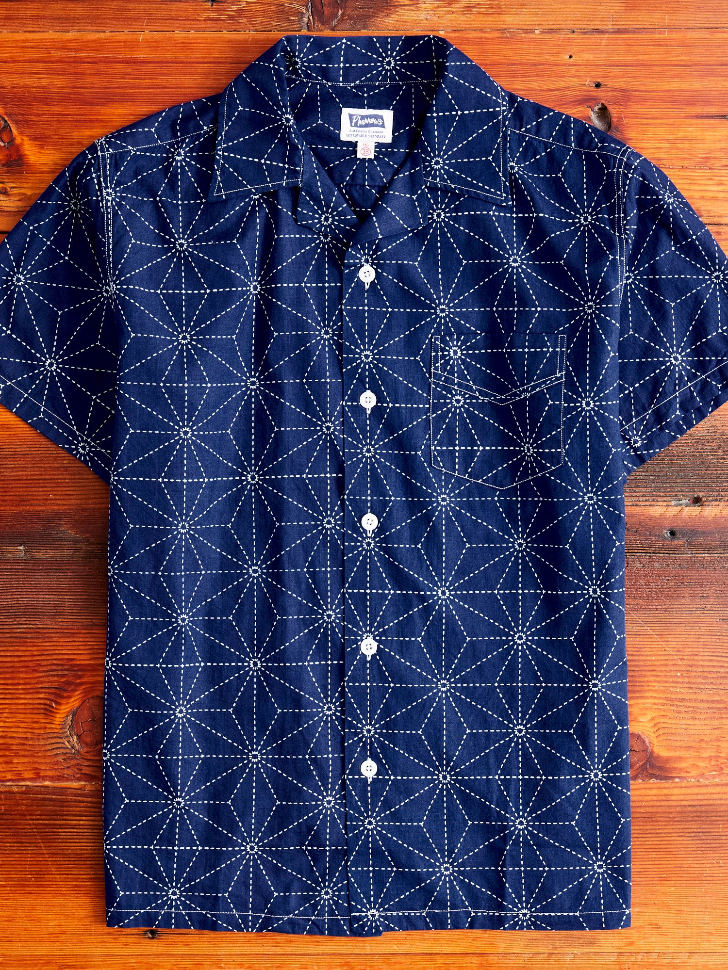 Sashiko Print Hawaiian Shirt in Indigo – Blue Owl Workshop