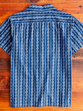 Stripe Print Hawaiian Shirt in Indigo
