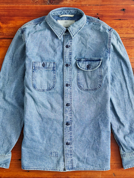 "Washed Out ISC" Work Shirt in Indigo
