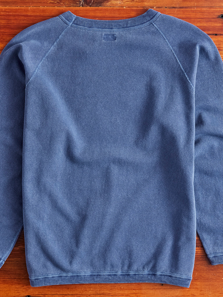 Pigment Dyed French Terry Sweatshirt in Indigo Blue Owl