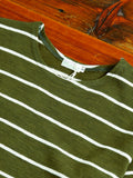 4087 Loopwheel Stripe Tee in Green
