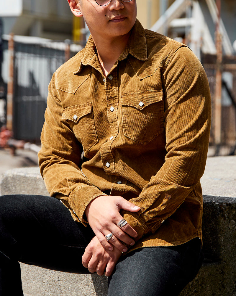 Buffalo Western Corduroy Workshirt in Faded Tan