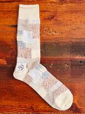 Patchwork Crew Sock in Off White