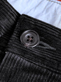 2-Pleat Corduroy Trousers in Charcoal Grey