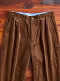 2-Pleat Corduroy Trousers in Golden Brown