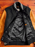 Varsity Jacket in Black Rust