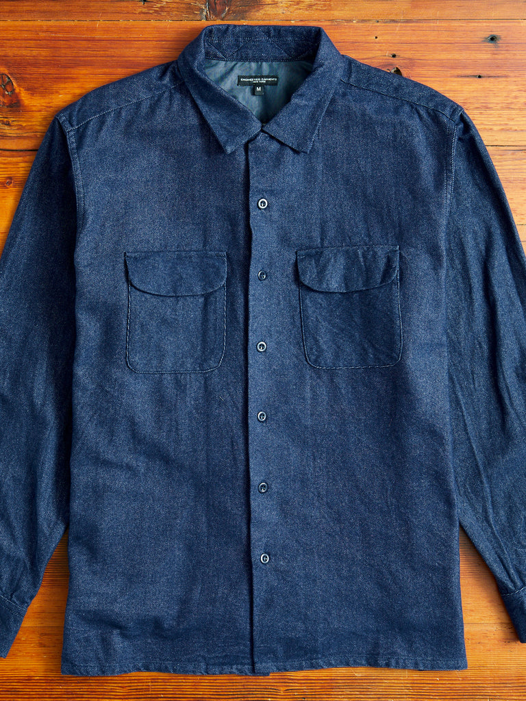 Classic Shirt in Indigo Cotton Denim Flannel – Blue Owl Workshop