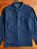 Classic Shirt in Indigo Cotton Denim Flannel