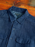 Classic Shirt in Indigo Cotton Denim Flannel