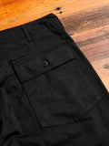 Fatigue Pants in Black Cotton Bull Denim