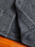 Knit Cardigan in Grey Wool Poly Knit