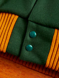 Varsity Jacket in Olive Wool Melton