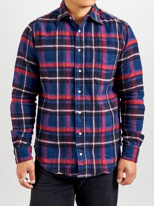 Brushed Triple-Yarn Flannel in Dark Navy