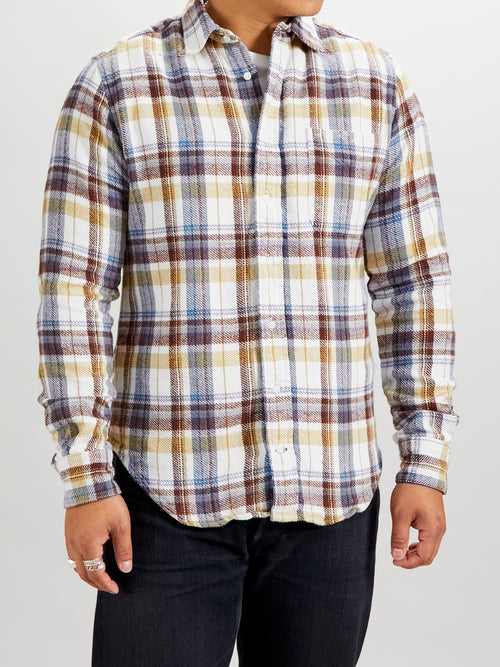 Brushed Triple-Yarn Flannel in White