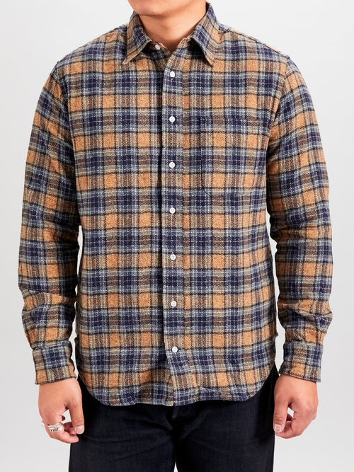 Cotton Tweed Check in Tan