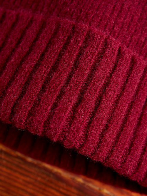 "King Jammy" Wool Beanie in Bordeaux