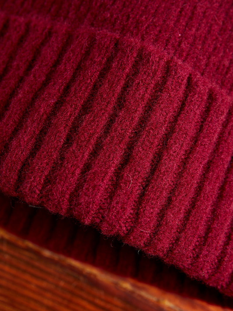 "King Jammy" Wool Beanie in Bordeaux
