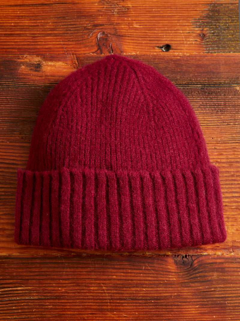 "King Jammy" Wool Beanie in Bordeaux