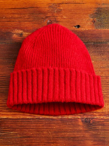 "King Jammy" Wool Beanie in Red Fire