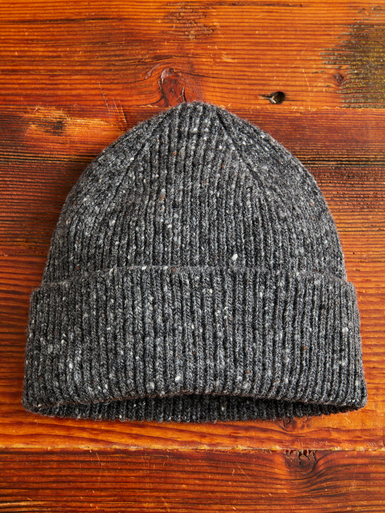 "Out of the Blue" Wool Beanie in Charcoal