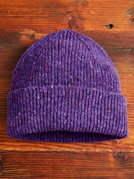 "Out of the Blue" Wool Beanie in Purple Dream
