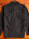 US Army Fatigue Shirt in Black Stone