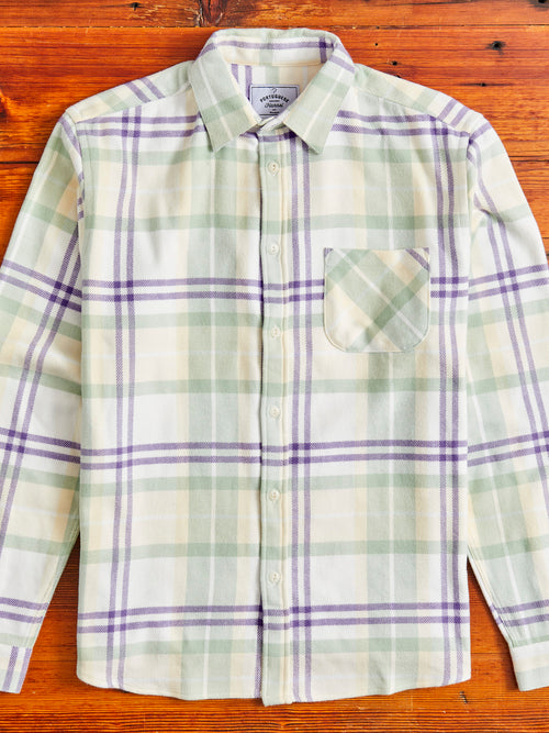Lavanda Plaid Button-Up Shirt in Seamoss