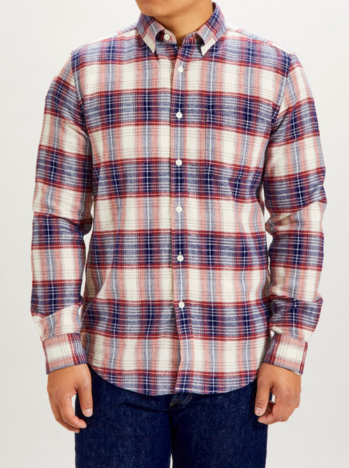 Liber Button-Up Shirt in Red White & Blue