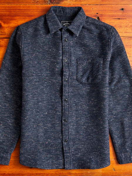 Soft Rude Button-Up Shirt in Blue Melange