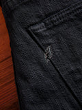 1167-WBK 13oz Rinsed Stretch Double Black Selvedge Denim - Relaxed Tapered Fit