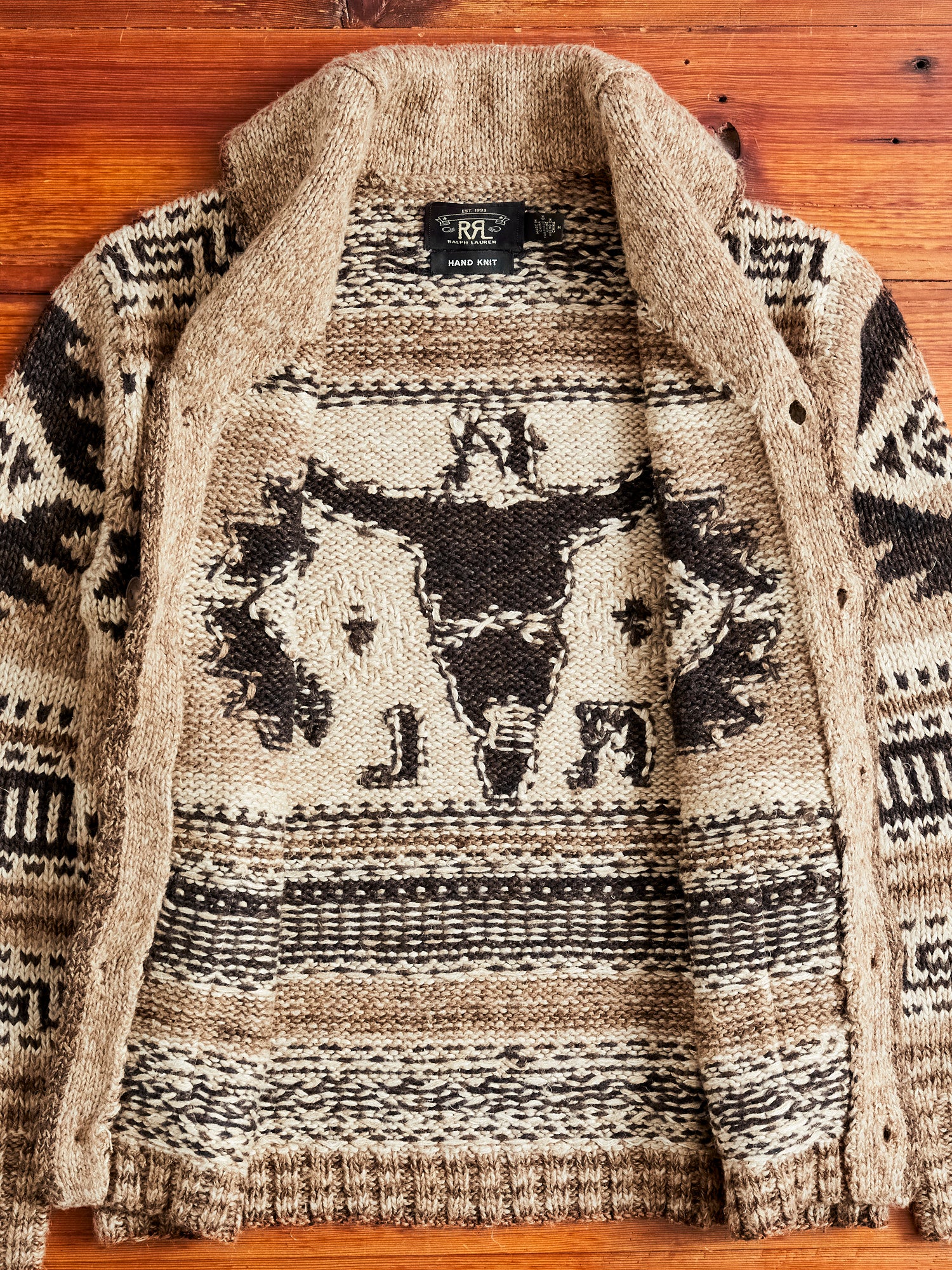 Linen-Silk Shawl Collar Cardigan in Brown Tan Multi – Blue Owl