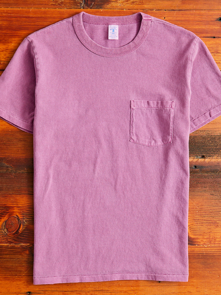 Pigment Dyed Pocket Tee in Plum