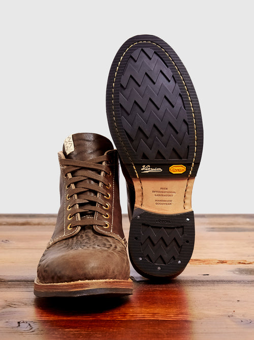 Horsehide Brigadier Boots-Folk in Dark Brown