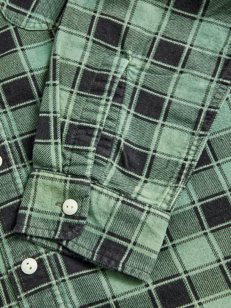 Preston Chamois Workshirt in Green Black Blue Owl