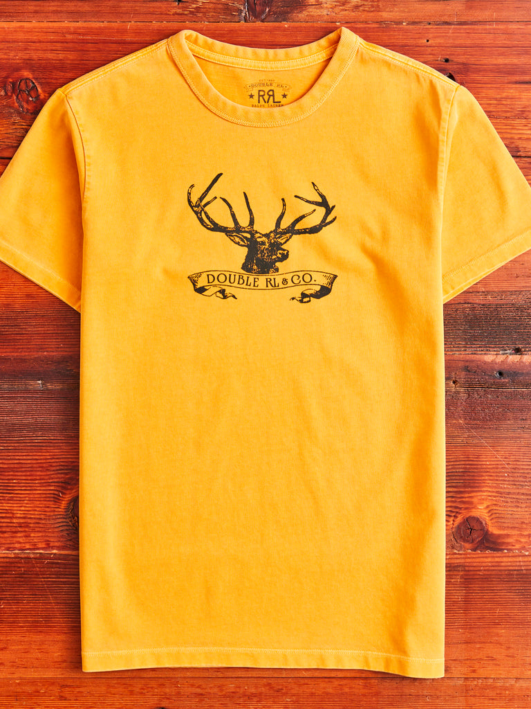 Vintage Knit Graphic T-Shirt in Yellow Buck