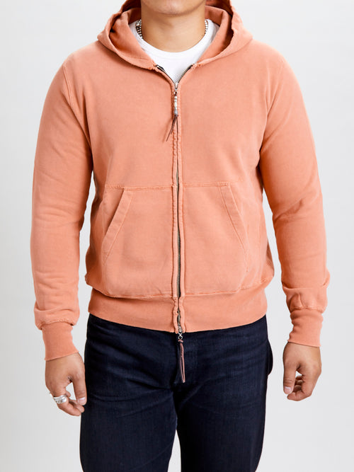 Special Finish Zip Hoodie in Orange
