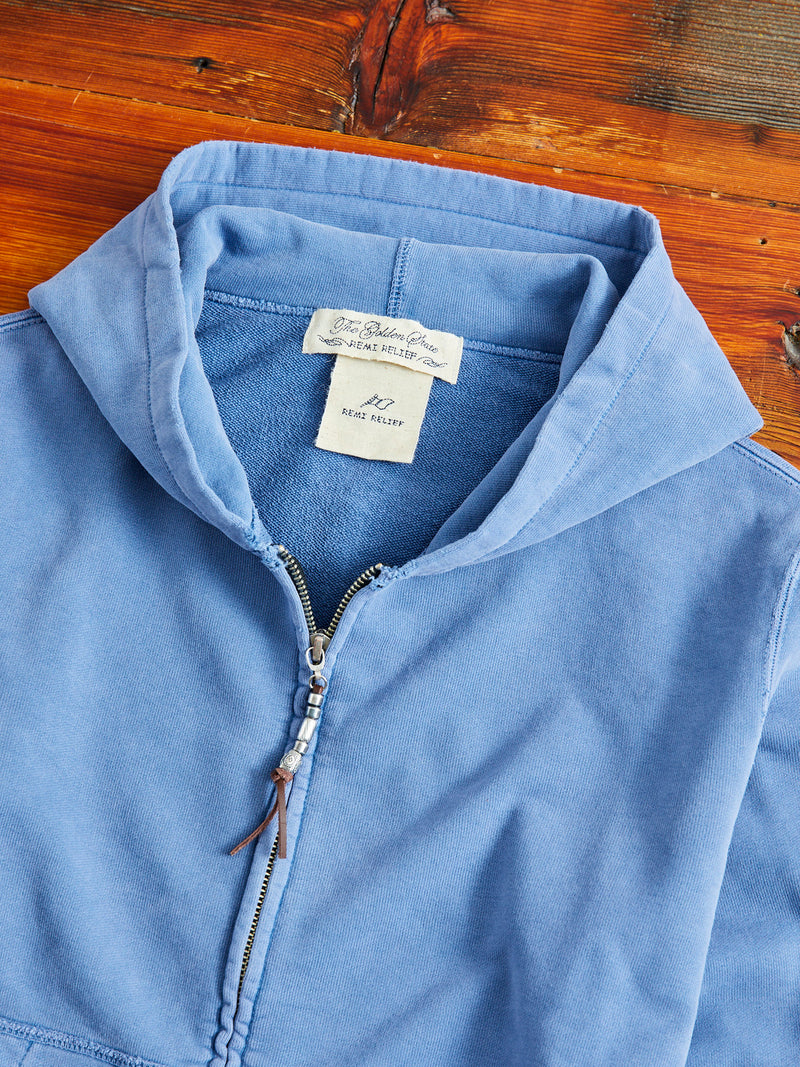 Special Finish Zip Hoodie in Blue