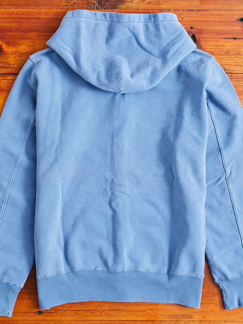 Special Finish Zip Hoodie in Blue