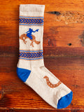Recycled Cotton Camp Socks in Bucking Bronc