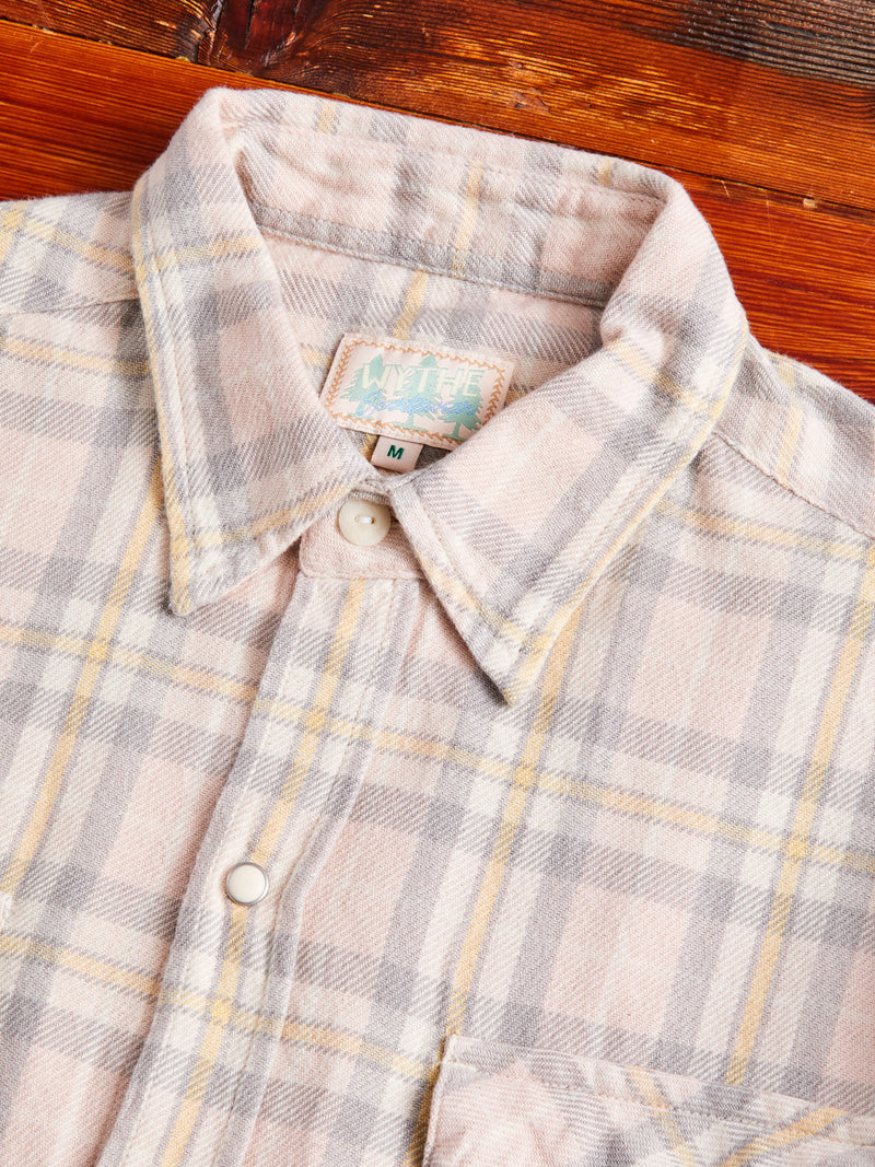 Washed Flannel Pearl Snap Shirt in Abiquiu Sunset