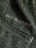 Recycled Wool Tweed Tapered Pants in Black