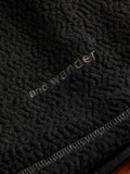Recycled Wool Jacquard Zip Jacket in Black