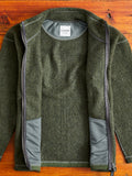 Recycled Wool Jacquard Zip Jacket in Khaki