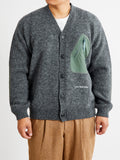 Shetland Wool Cardigan in Gray