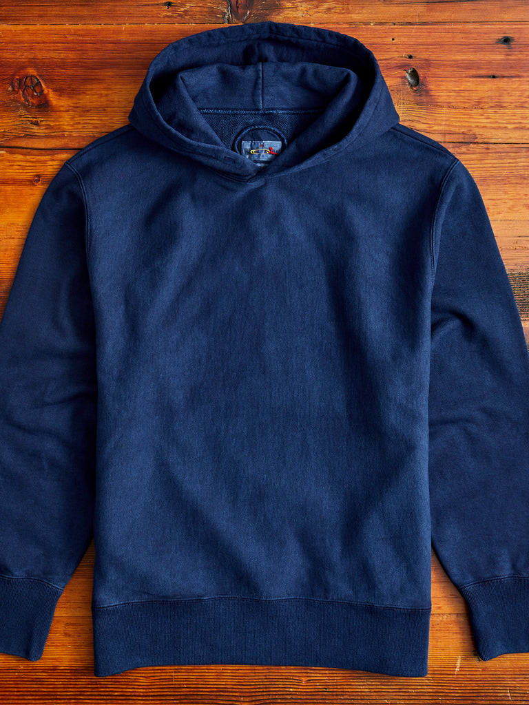 Blue Blue Japan Yarn-Dyed Pullover Hoodie in Indigo Small